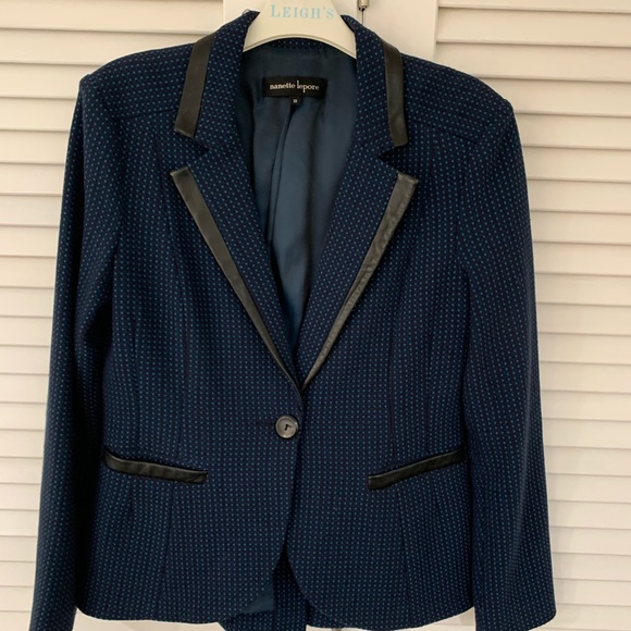 Blazer with leather trim by Nanette Lepore - Picture 3 of 6